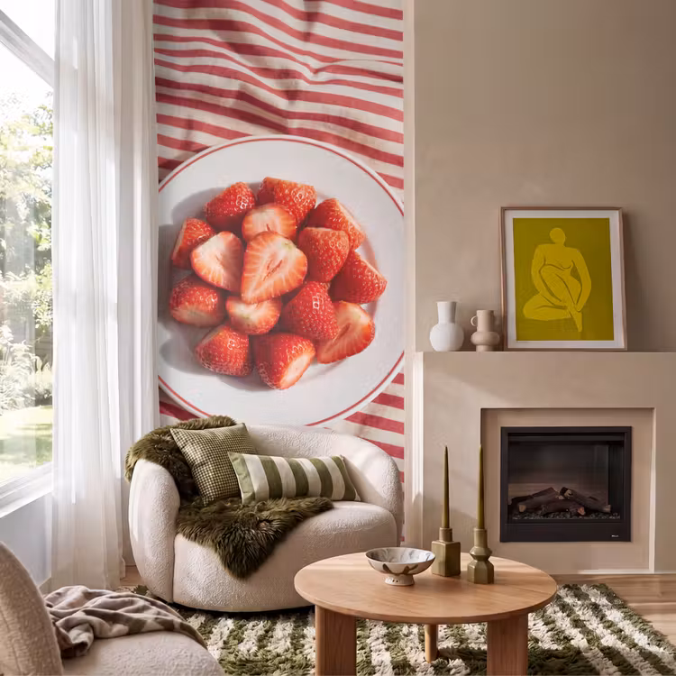 Behang - Eten - Aardbeien - Fruit - Zomer - Rood — 1