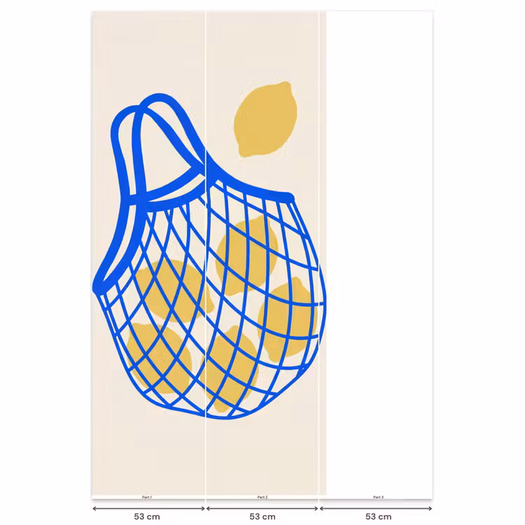 Behang - Eten - Citroen - Boodschappen - Abstract - Geel - Blauw — 6
