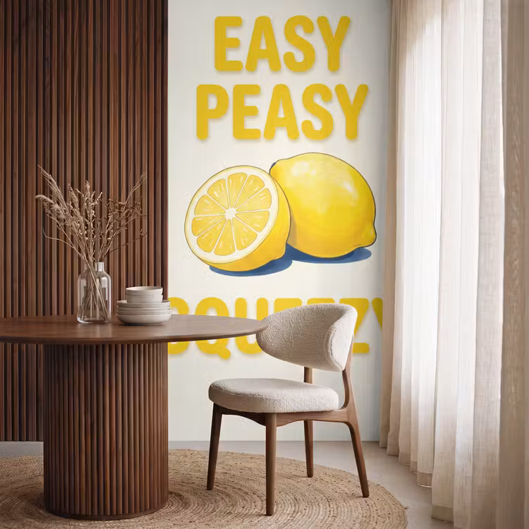 Behang - Eten - Citroenen - Keuken - Illustratie - Geel — 4