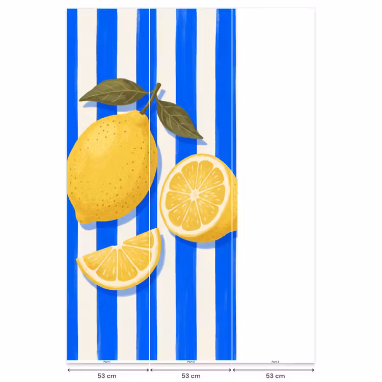 Behang - Fruit - Citroen - Zomer - Geel - Blauw — 6