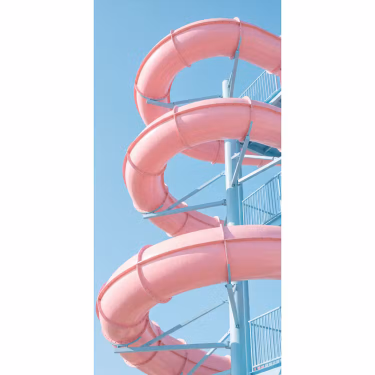 Behang - Glijbaan - Waterpark - Spiraal - Modern - Roze — 2