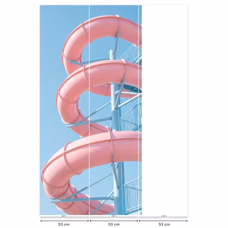 Behang - Glijbaan - Waterpark - Spiraal - Modern - Roze — 6