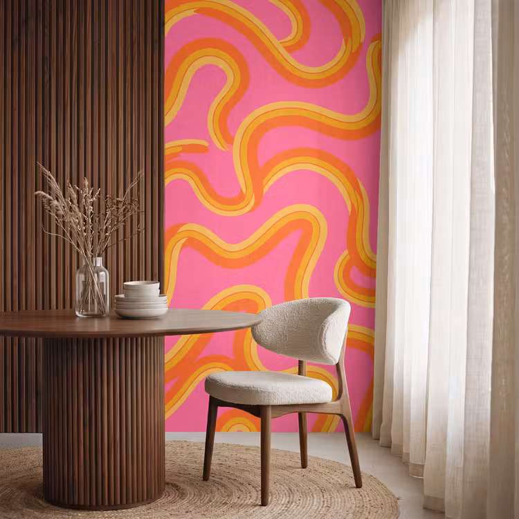 Behang - Abstract - Golvende lijnen - Modern - Kleurrijk — 4