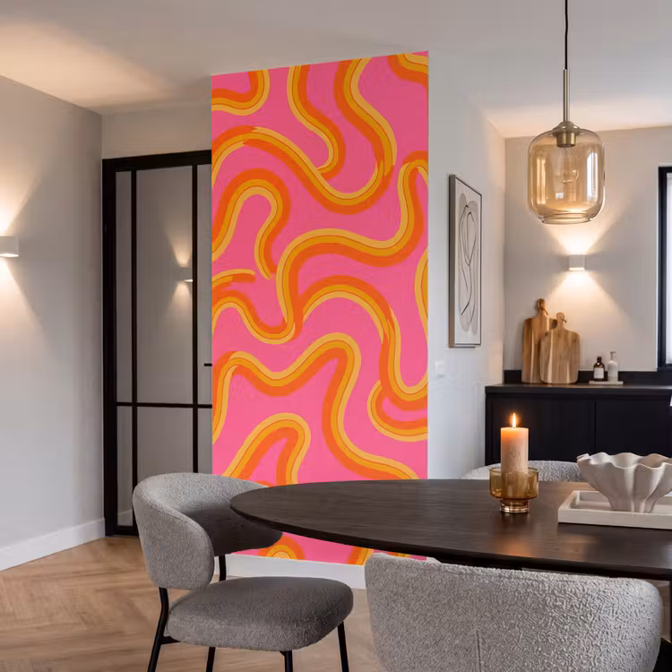 Behang - Abstract - Golvende lijnen - Modern - Kleurrijk — 5