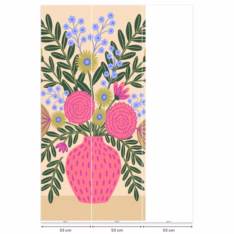 Behang - Bloemen - Boeket - Natuur - Abstract - Roze — 6