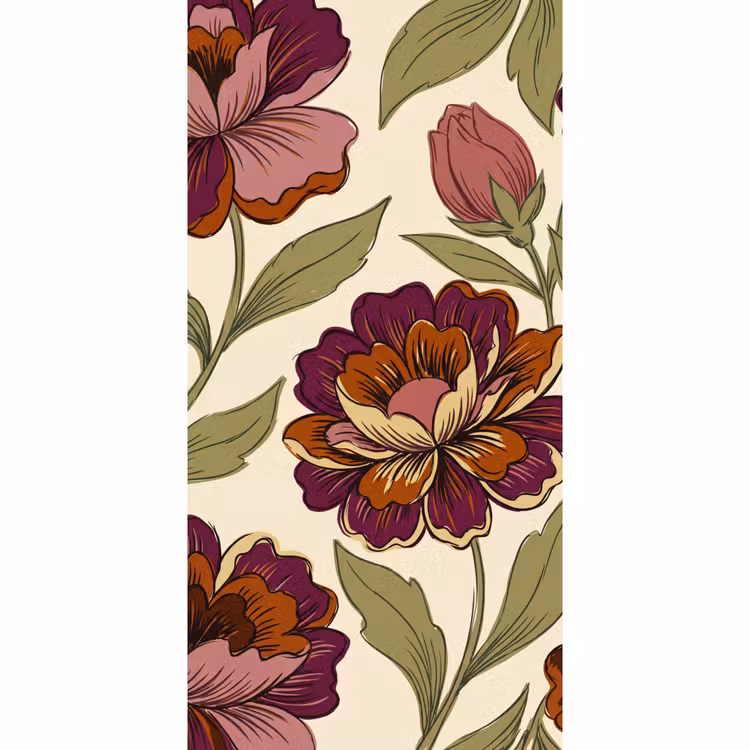 Behang - Bloemen - Patroon - Natuur - Modern - Paars — 2