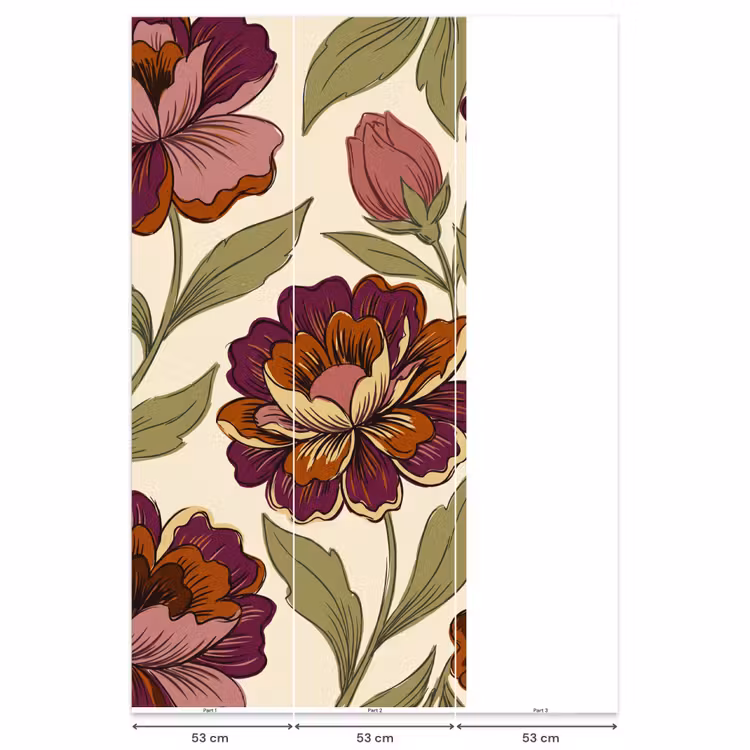 Behang - Bloemen - Patroon - Natuur - Modern - Paars — 6