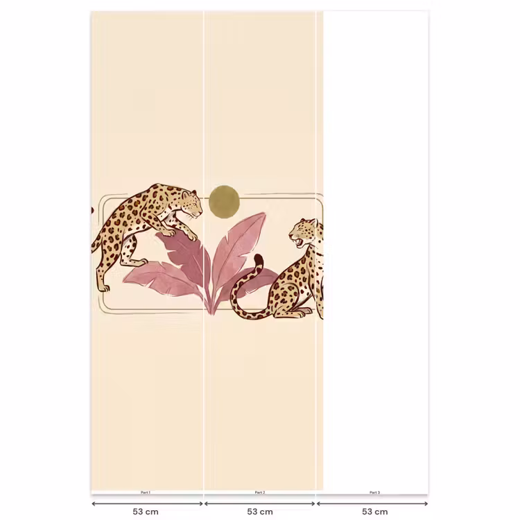 Behang - Dieren - Kat - Jungle - Illustratie - Beige — 6