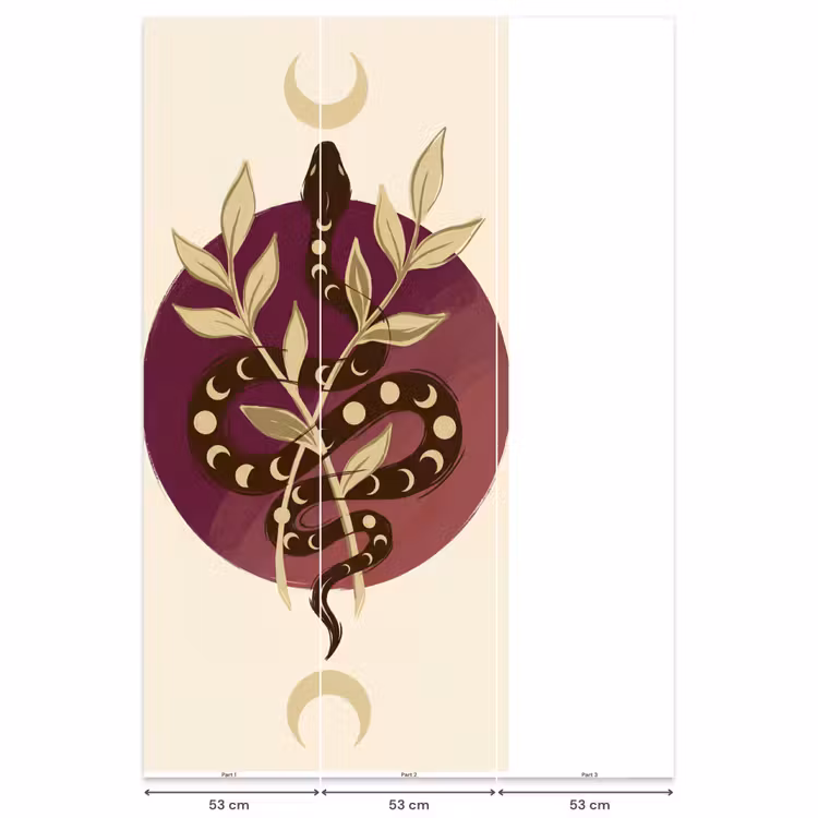 Behang - Dieren - Slang - Maan - Mystiek - Abstract — 6