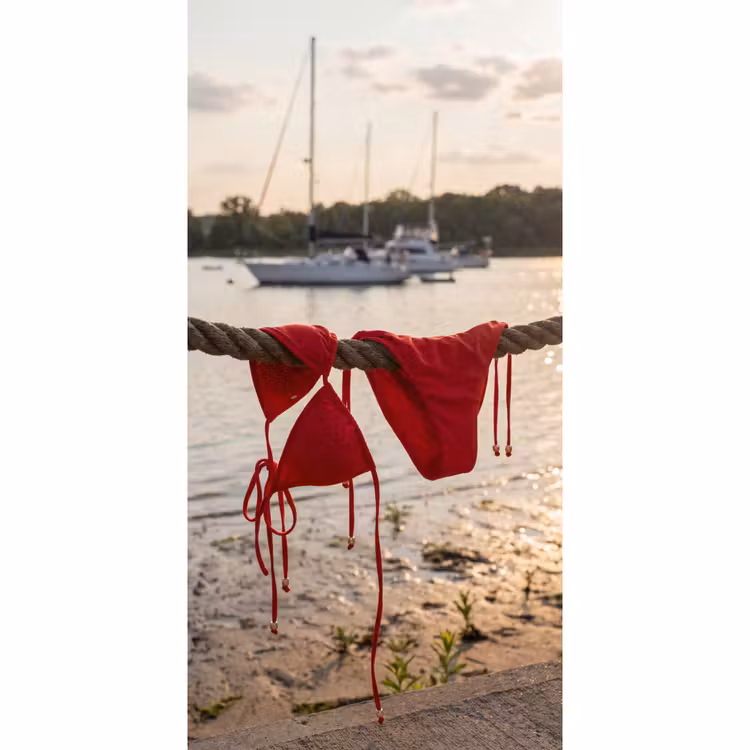Behang - Badkleding - Rood - Zomer - Water - Zonsondergang — 2