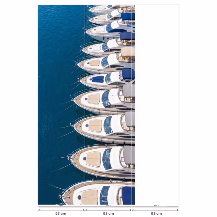 Behang - Boot - Jachthaven - Water - Zomer - Blauw — 6