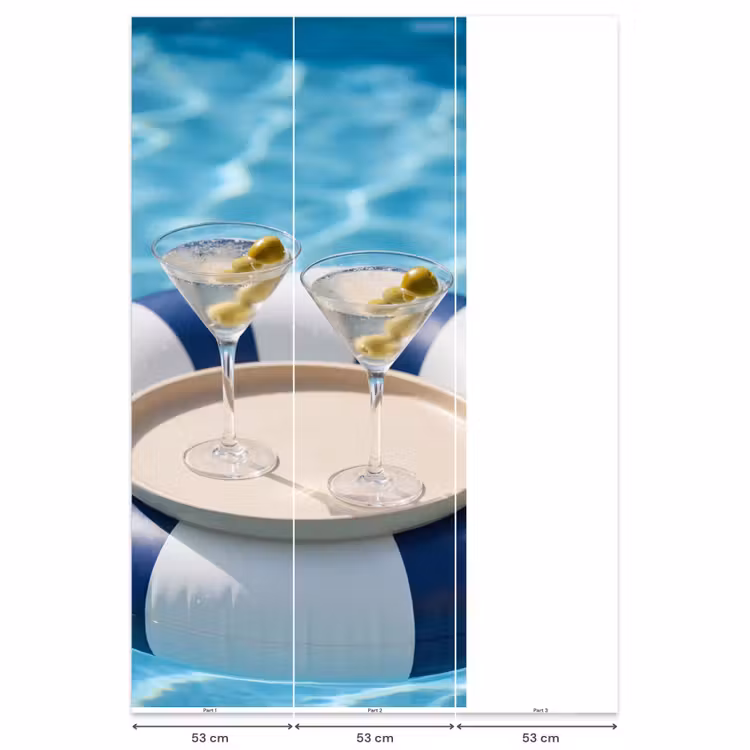 Behang - Cocktail - Zwembad - Zomer - Blauw — 6