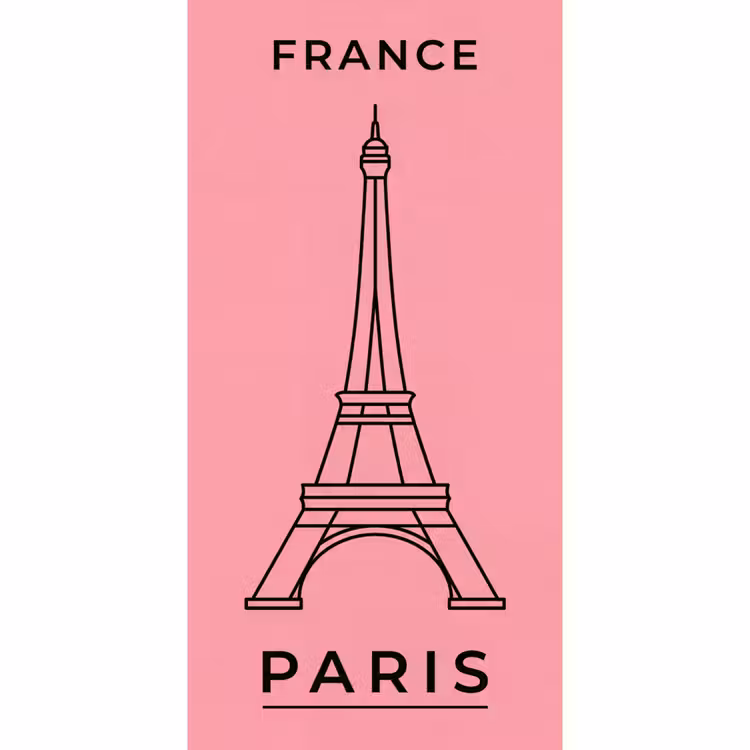 Behang - Eiffeltoren - Parijs - Architectuur - Minimalistisch - Roze — 2