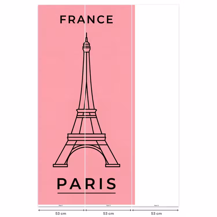 Behang - Eiffeltoren - Parijs - Architectuur - Minimalistisch - Roze — 6