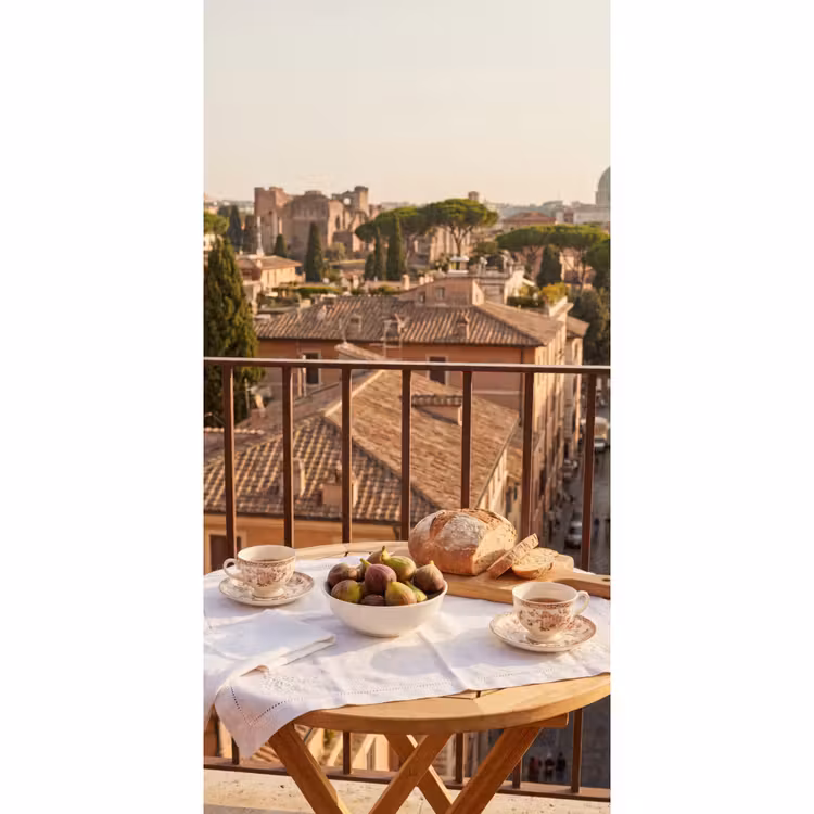 Behang - Eten - Ontbijt - Balkon - Stad - Zonsopgang — 2
