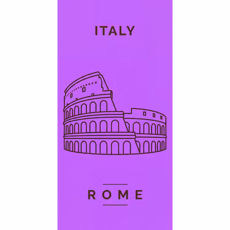 Behang - Architectuur - Colosseum - Rome - Minimalistisch - Paars — 2