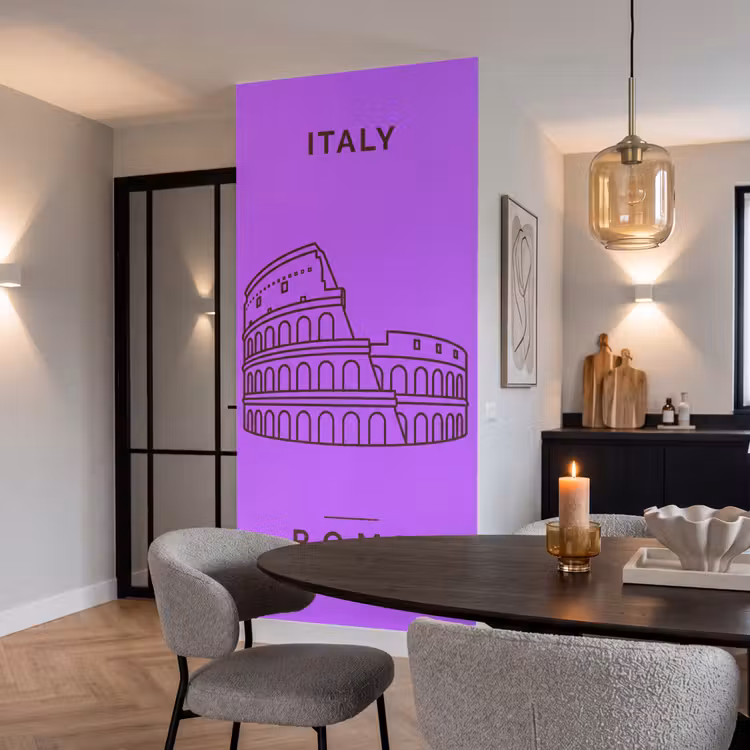 Behang - Architectuur - Colosseum - Rome - Minimalistisch - Paars — 5