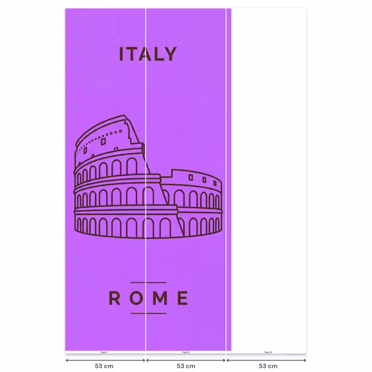 Behang - Architectuur - Colosseum - Rome - Minimalistisch - Paars — 6