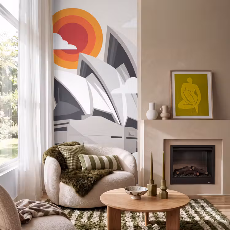 Behang - Architectuur - Stadsgezicht - Modern - Grijs - Oranje — 1