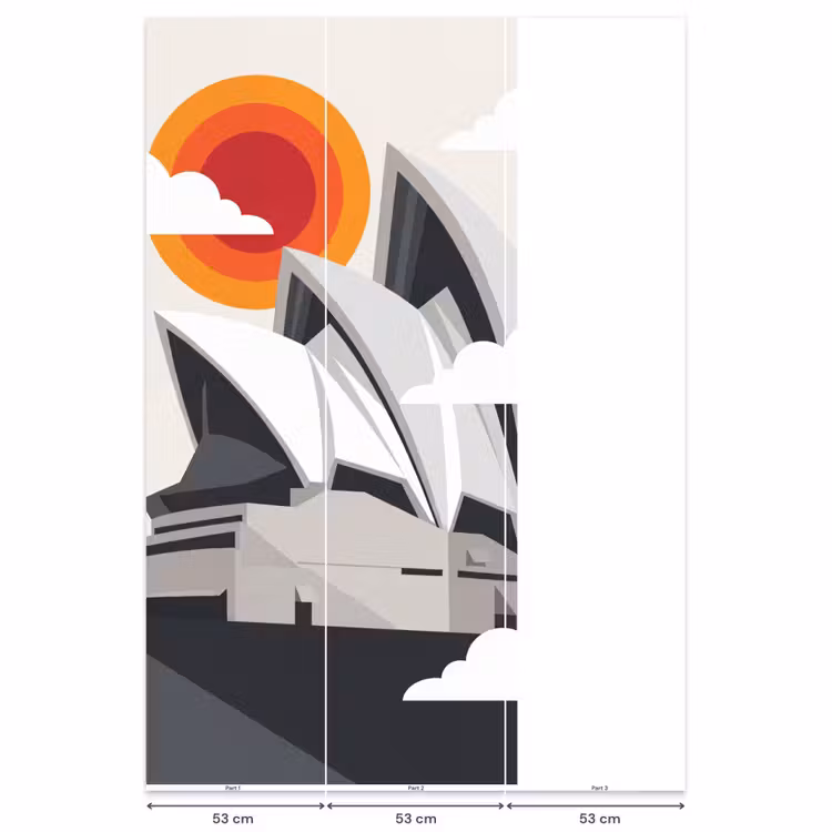 Behang - Architectuur - Stadsgezicht - Modern - Grijs - Oranje — 6