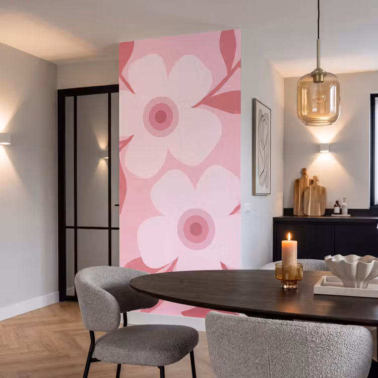Behang - Bloemen - Abstract - Modern - Roze - Natuur — 5