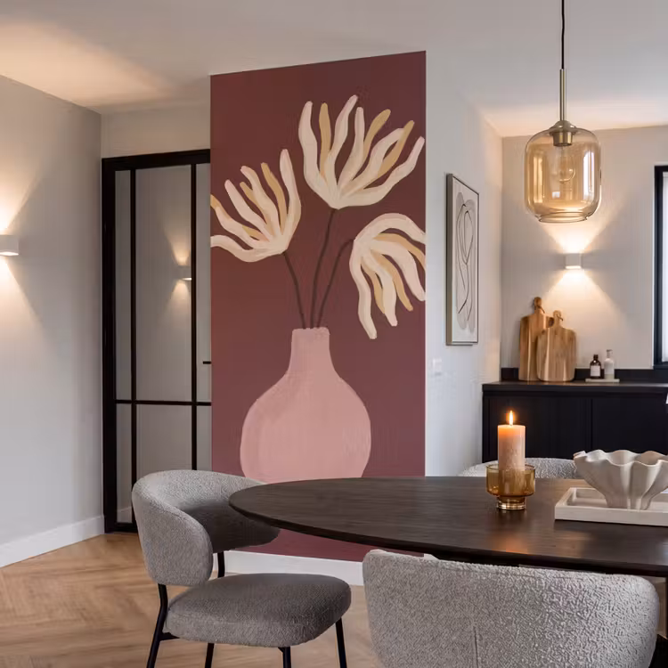 Behang - Bloemen - Vaas - Abstract - Modern - Aardetinten — 5