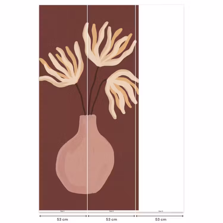 Behang - Bloemen - Vaas - Abstract - Modern - Aardetinten — 6