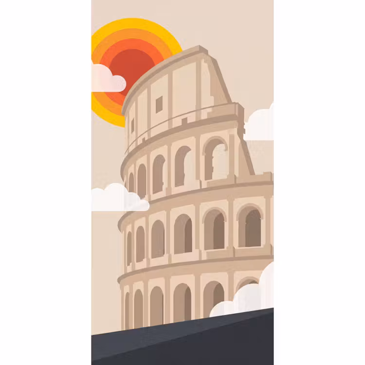 Behang - Colosseum - Zonsopgang - Rome - Architectuur - Beige — 2