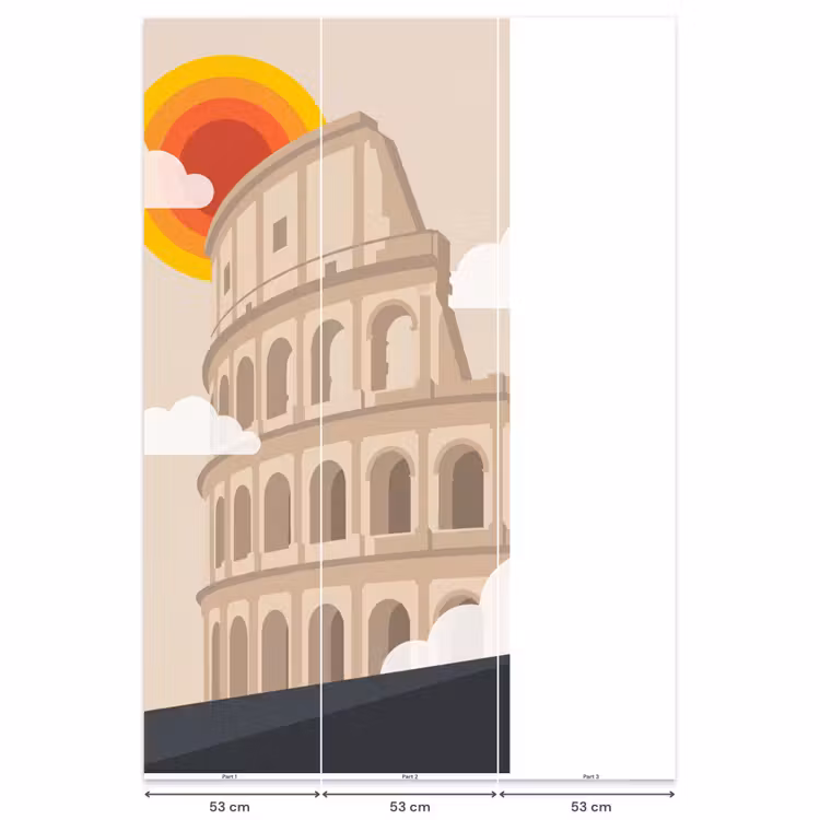 Behang - Colosseum - Zonsopgang - Rome - Architectuur - Beige — 6