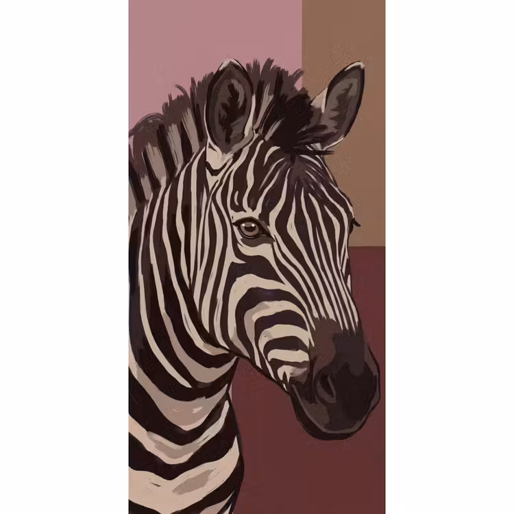 Behang - Dieren - Zebrahoofd - Wildlife - Modern - Bruin — 2