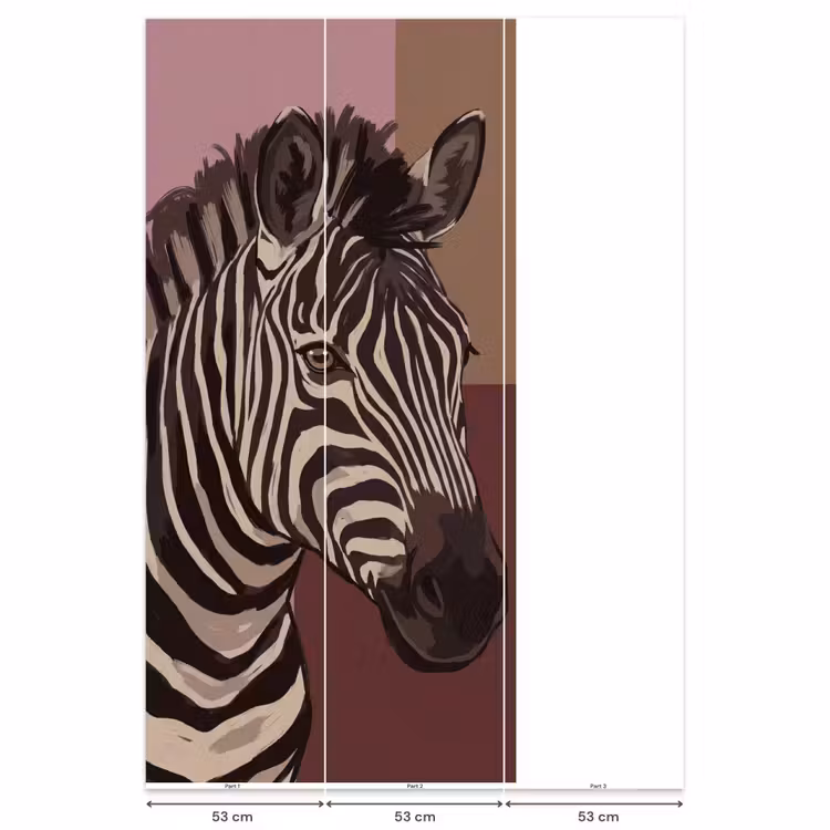 Behang - Dieren - Zebrahoofd - Wildlife - Modern - Bruin — 6