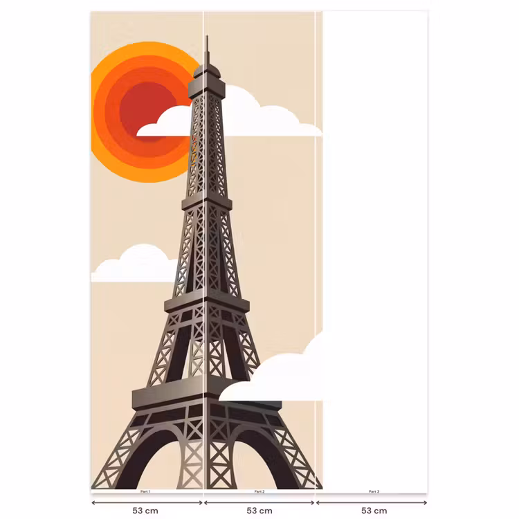 Behang - Eiffeltoren - Zon - Architectuur - Abstract - Beige — 6