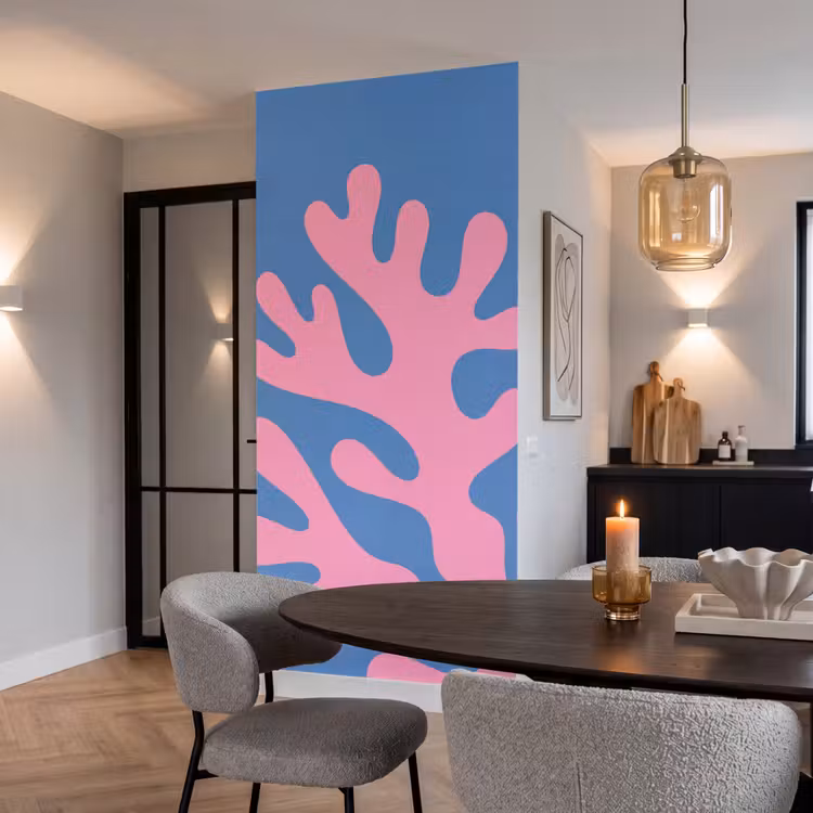 Behang - Abstract - Vormen - Roze - Blauw — 5