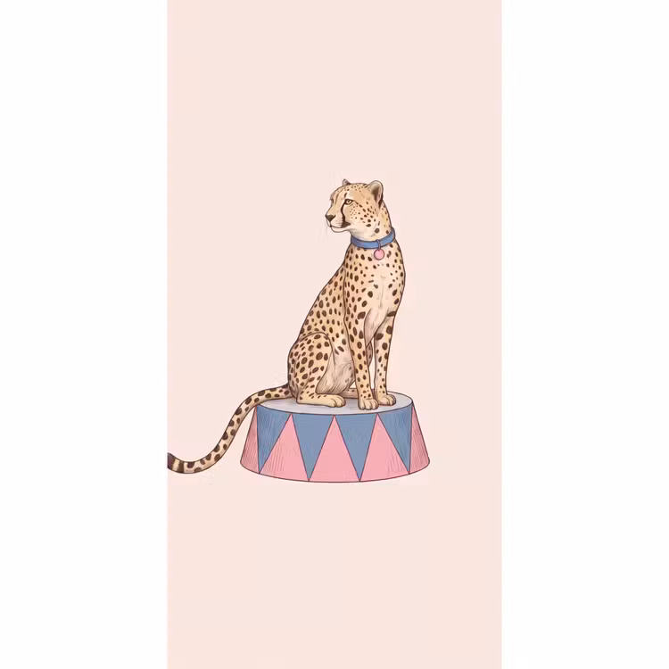 Behang - Dieren - Circus - Illustratie - Vintage - Roze — 2