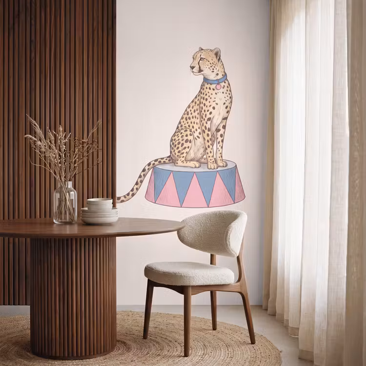 Behang - Dieren - Circus - Illustratie - Vintage - Roze — 4
