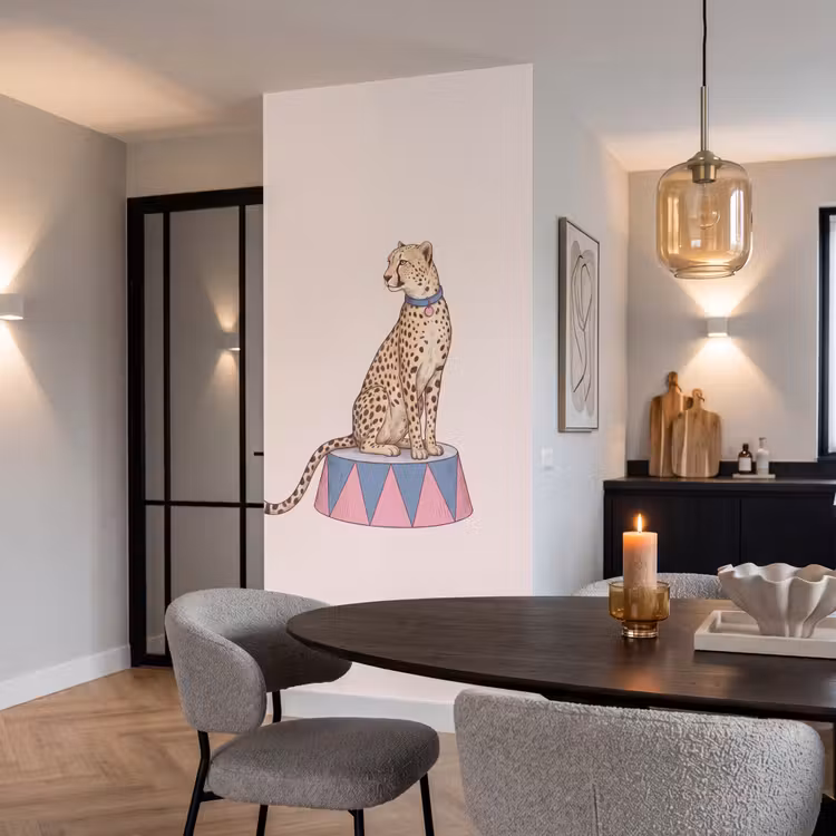 Behang - Dieren - Circus - Illustratie - Vintage - Roze — 5