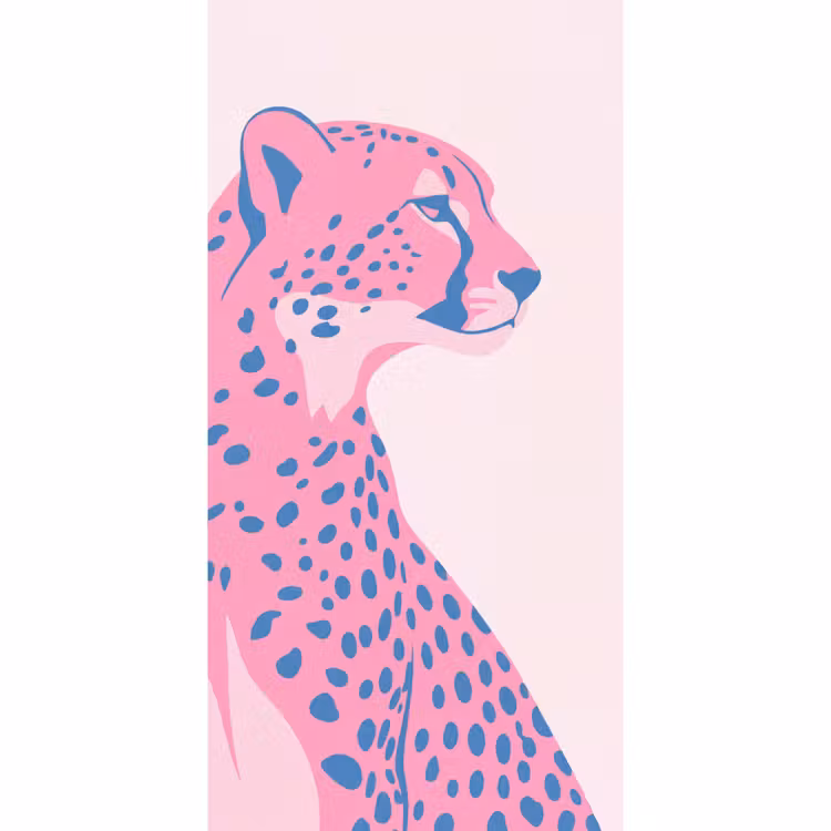 Behang - Dieren - Profiel - Abstract - Roze - Blauw — 2