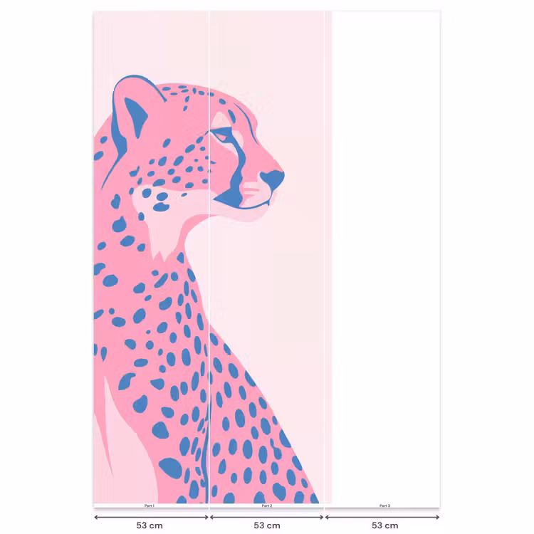 Behang - Dieren - Profiel - Abstract - Roze - Blauw — 6