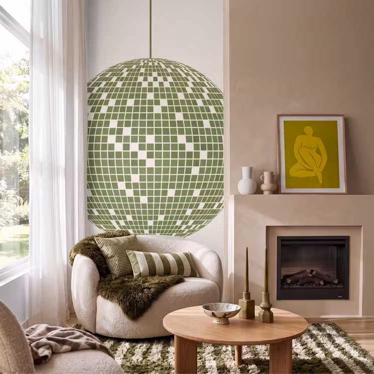 Behang - Disco - Bal - Groen - Abstract - Modern — 1