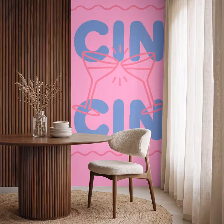 Behang - Drank - Glazen - Proost - Modern - Roze — 4