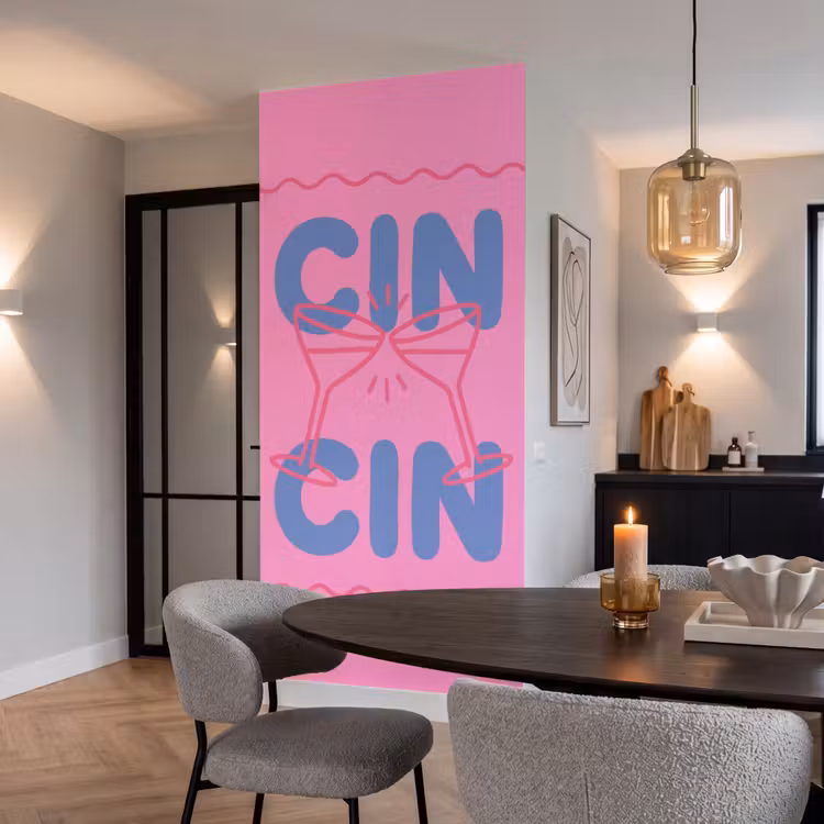 Behang - Drank - Glazen - Proost - Modern - Roze — 5