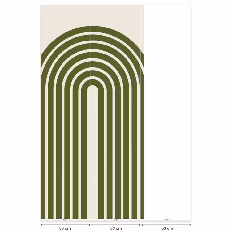 Behang - Abstract - Bogen - Modern - Groen - Kunst — 6