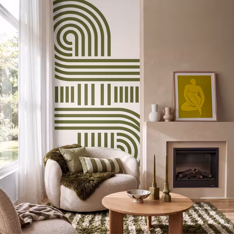 Behang - Abstract - Vormen - Modern - Groen — 1