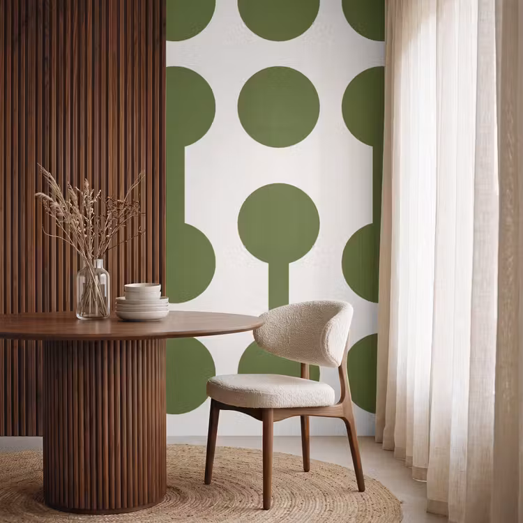 Behang - Cirkels - Geometrisch - Abstract - Modern - Groen — 4