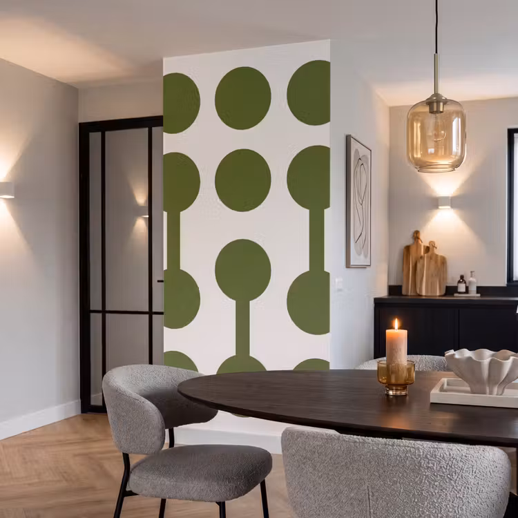 Behang - Cirkels - Geometrisch - Abstract - Modern - Groen — 5