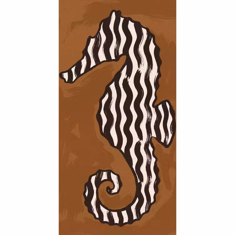 Behang - Dieren - Zeepaardje - Abstract - Bruin - Strepen — 2