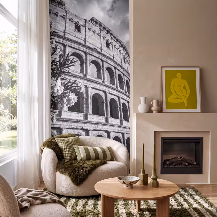 Behang - Architectuur - Colosseum - Rome - Historisch - Zwart-wit — 1