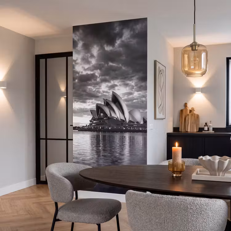 Behang - Architectuur - Water - Stad - Modern - Zwart-wit — 5