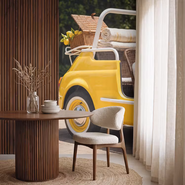 Behang - Auto - Picknick - Zomer - Geel — 4