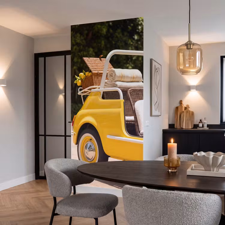 Behang - Auto - Picknick - Zomer - Geel — 5